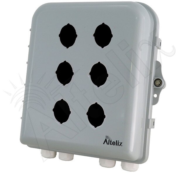 Altelix 10x9x4 IP66 NEMA 4X PCABS Weatherproof 6 Pushbutton Enclosure with 30mm holes